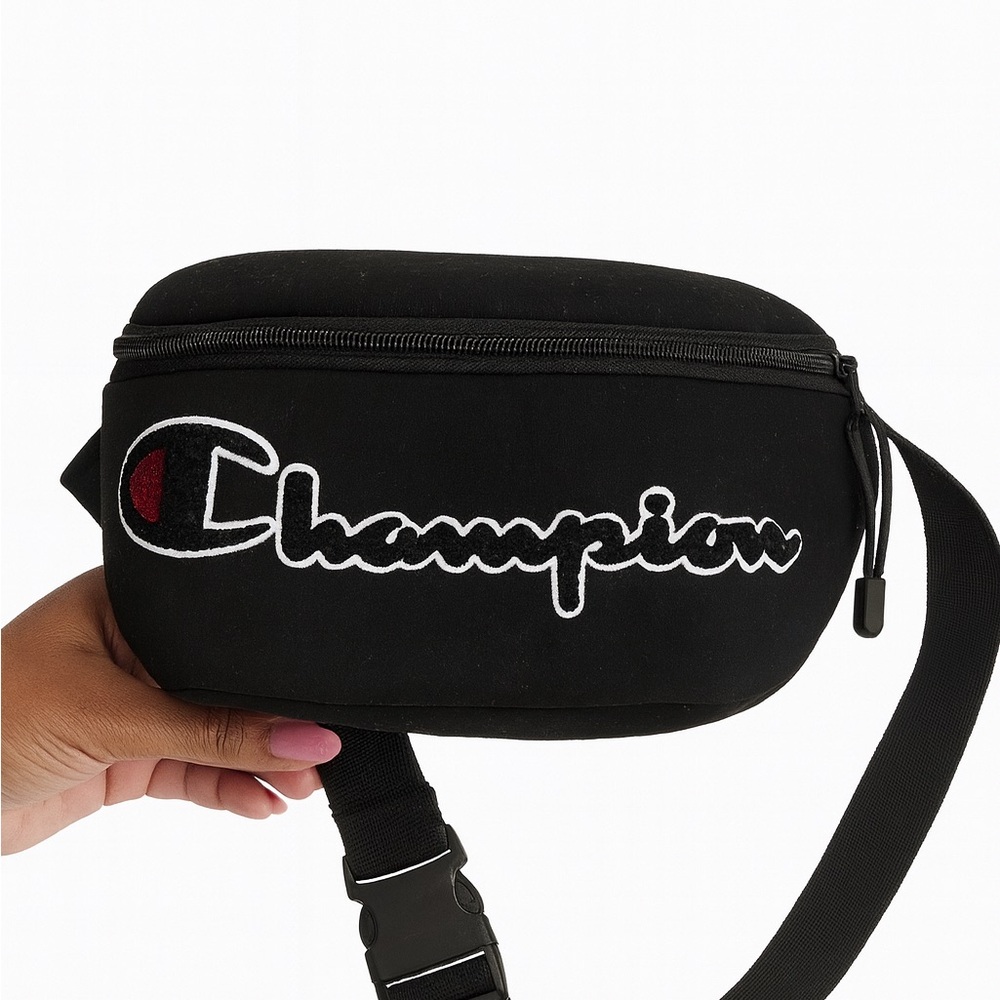Champion Black Logo Fanny Pack / Crossbody Belt Bag
